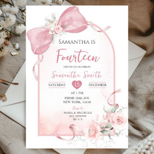 Convites Aniversário da Rapariga de Fita de Fita de Arco Ro