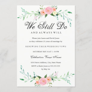 Convites Aniversário da renovação do voto do Wildflower 