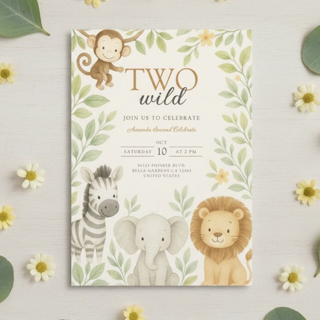 Convites Aniversário da Selva Selvagem Cafari (Criador carregado)