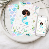 Aniversário da Sereia da Glitter de Aquarela