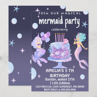 Convites Aniversário da Sereia Magia