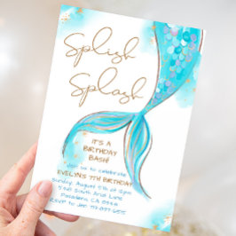 Convites Aniversário da Splish Splash Girl Blue