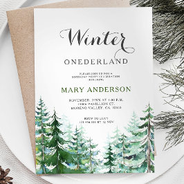 Convites Aniversário da Terra da Onederland de inverno das 