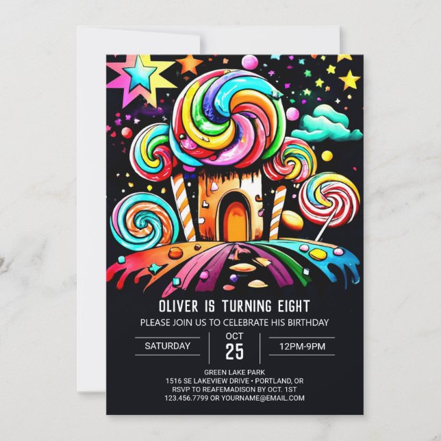 Convites Aniversário da Terra Marinha do Poço Personalizado (Frente)