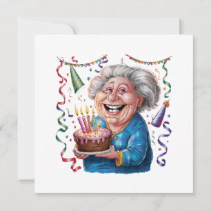 Convites Aniversário da Vovó com Grande Sorriso