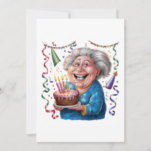 Convites Aniversário da Vovó com Grande Sorriso