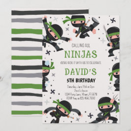 Convites Aniversário das Artes Marciais do Guerreiro Ninja