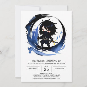Convites Aniversário das Artes Marciais Samurai Ninja