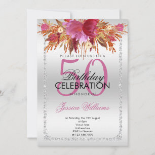 Convites Aniversário das Flores de Aquarela Clássica com Lí