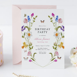 Convites Aniversário das Flores e Borboletas da primavera