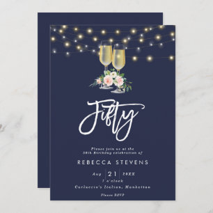 Convites aniversário das luzes borbulhantes florais