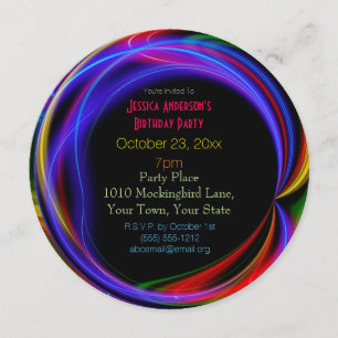Convites Aniversário das luzes de néon do laser