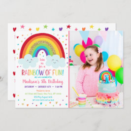 Convites Aniversário das Nuvens do Arco-Íris Cute