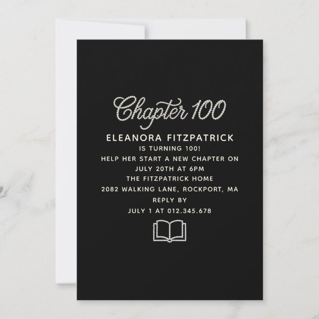 Convites Aniversário de 100 anos Capítulo de Pérola Preta e (Frente)