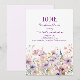 Convites Aniversário de 100 anos da Flor Silvestre Aguamari