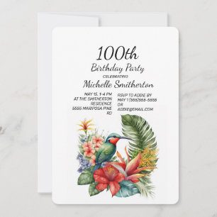 Convites Aniversário de 100 anos do Beija-flor Floral Tropi