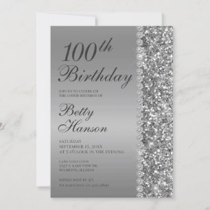 Convites Aniversário de 100 anos Elegante
