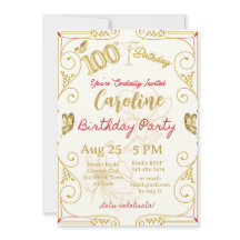 Aniversário de 100 anos Marco Elegante