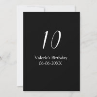 aniversário de 10 anos branco preto nome data cali