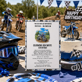 Convites Aniversário de 10 anos de Motocross para Meninos 