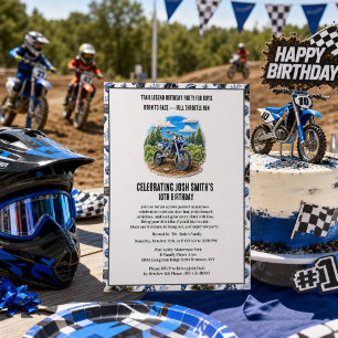 Convites Aniversário de 10 anos de Motocross para Meninos 