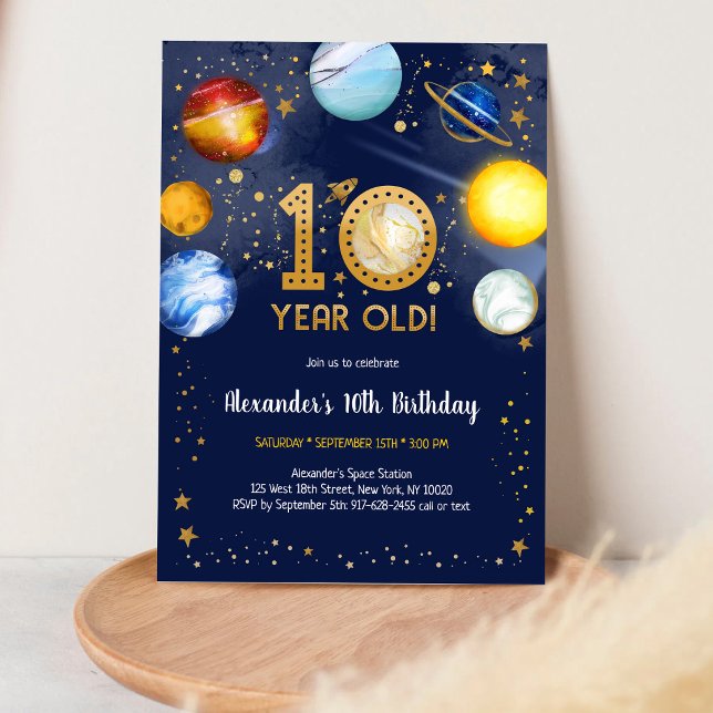 Convites Aniversário de 10 anos do Astronauta Espaço Sidera (Criador carregado)