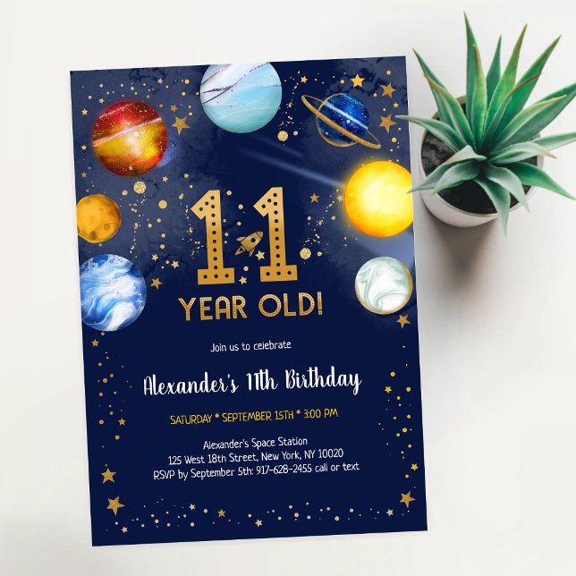 Convites Aniversário de 11 anos do Astronauta Espaço Sidera (Criador carregado)