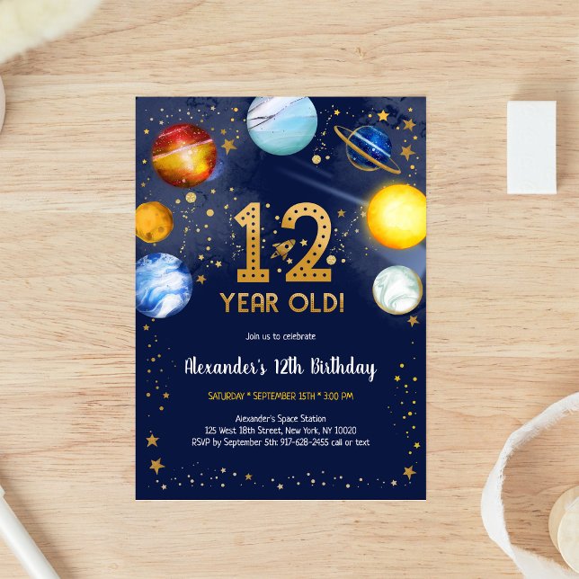 Convites Aniversário de 12 anos do Astronauta Espaço Sidera (Criador carregado)