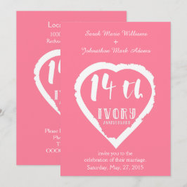 Convites aniversário de 14 anos de casamento tradicional ma