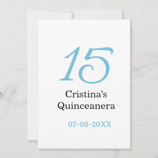 Convites aniversário de 15 anos da quinceanera azul preto l