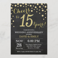 Aniversário de 15 anos de Casamento Quadro Negro e