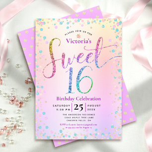 Convites Aniversário de 16 anos com Chuva de Confetes Glitt