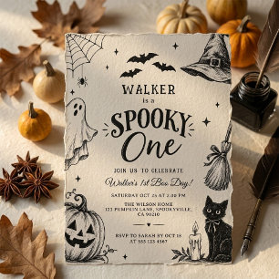 Convites Aniversário de 1 Ano Assustador do Halloween Moder