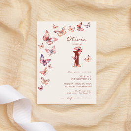 Convites Aniversário de 1 ano Boho Butterfly