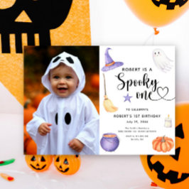 Convites Aniversário de 1 ano com tema de Halloween Assusta