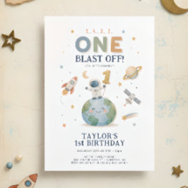 Convites Aniversário de 1 ano Contagem Regressiva Espacial