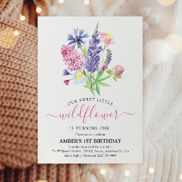 Convites Aniversário de 1 ano da Flor Silvestre com Aquarel