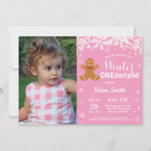 Convites Aniversário de 1 ano da Menina no Inverno Onederla