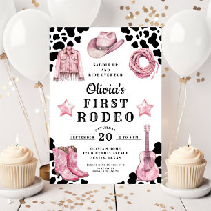 Convites Aniversário de 1 ano da Menina Rosa no Primeiro Ro