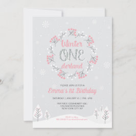 Convites Aniversário de 1 ano da Menina Winter Onederland