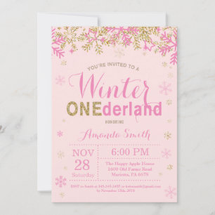 Convites Aniversário de 1 ano da Menina Winter Onederland R