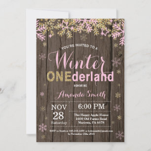 Convites Aniversário de 1 ano da Menina Winter Onederland R