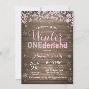 Convites Aniversário de 1 ano da Menina Winter Onederland R