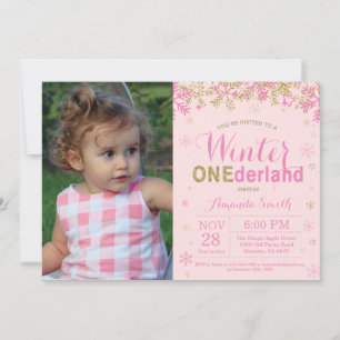 Convites Aniversário de 1 ano da Menina Winter Onederland R