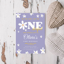 Aniversário de 1 ano da Purple daisy Isn't She One