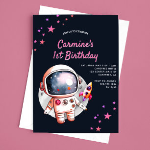 Convites Aniversário de 1 ano das Garotas da Nave Espacial