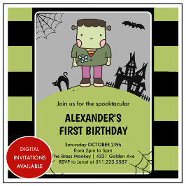 Convites Aniversário de 1 ano de Halloween spooktacular fra