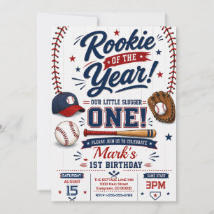 Convites Aniversário de 1 ano de Rookie of the Year de Beis