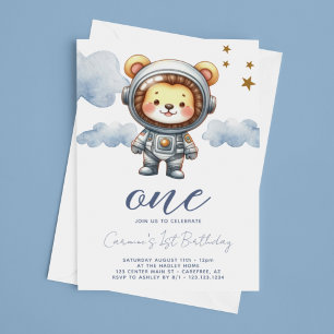 Convites Aniversário de 1 ano do Astronauta Leãozinho