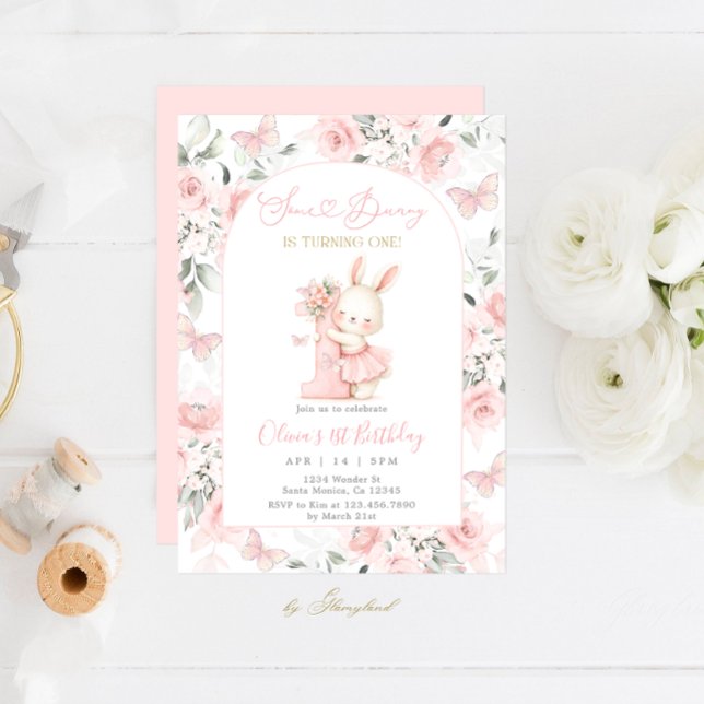 Convites Aniversário de 1 ano do Bunny (Criador carregado)